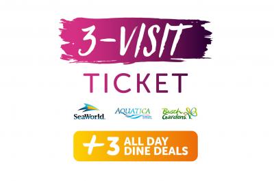 SeaWorld Parks 3-Visit Ticket with All Day Dine